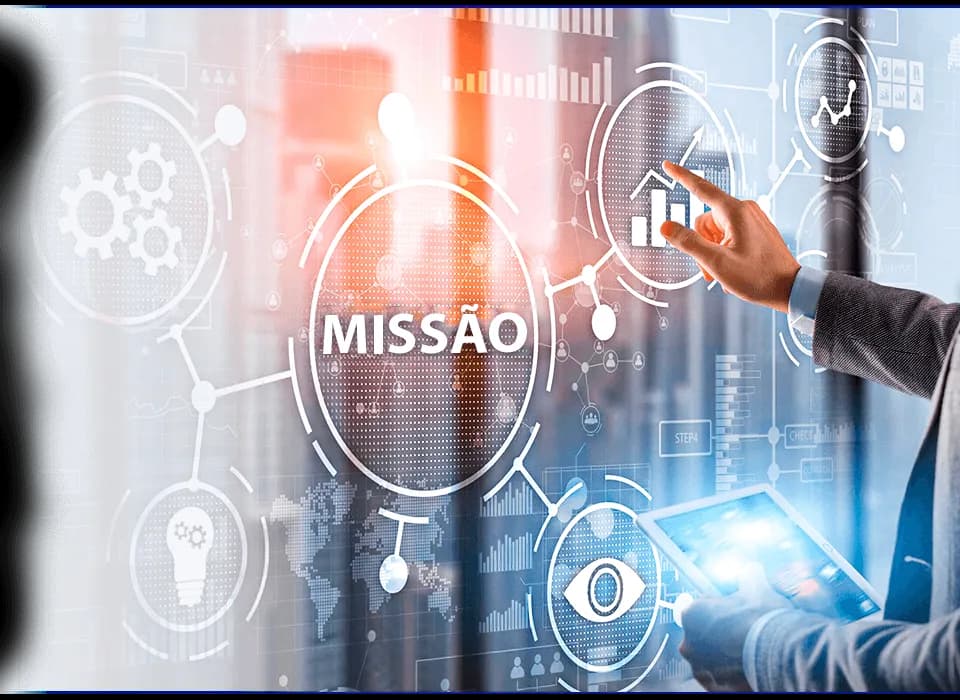 Missão — ilustração com ícones de tecnologia